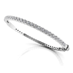 Natural Round Diamond Bangle 5.40 Ct Solid Gold Fine Jewelry