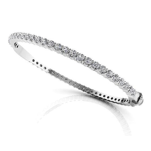 Natural Round Diamond Bangle 5.40 Ct Solid Gold Fine Jewelry - Bangle-harrychadent.ca