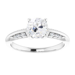 Round Old Cut Natural Earth Mined Diamond Anniversary Ring With Accents 3.25 Carats
