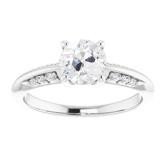 Natural Round Old Cut Diamond Anniversary Ring With Accents 3.25 Carats