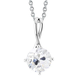 Natural Round Old Cut Diamond Pendant Jewelry 2.50 Carats Prong Set