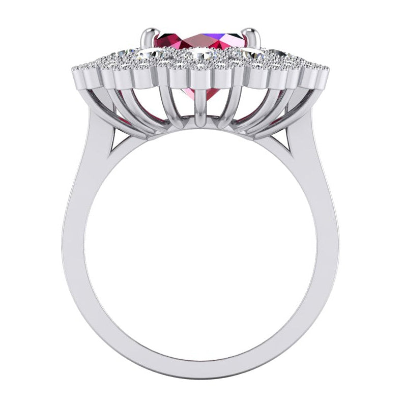 Natural Ruby And Diamond Wedding Ring White Gold 14K 4.50 Carats