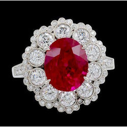 Natural Ruby And Diamond Wedding Ring White Gold 14K 4.50 Carats