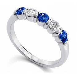 Natural Sapphire Ring 1.25ct - White Gold 14K