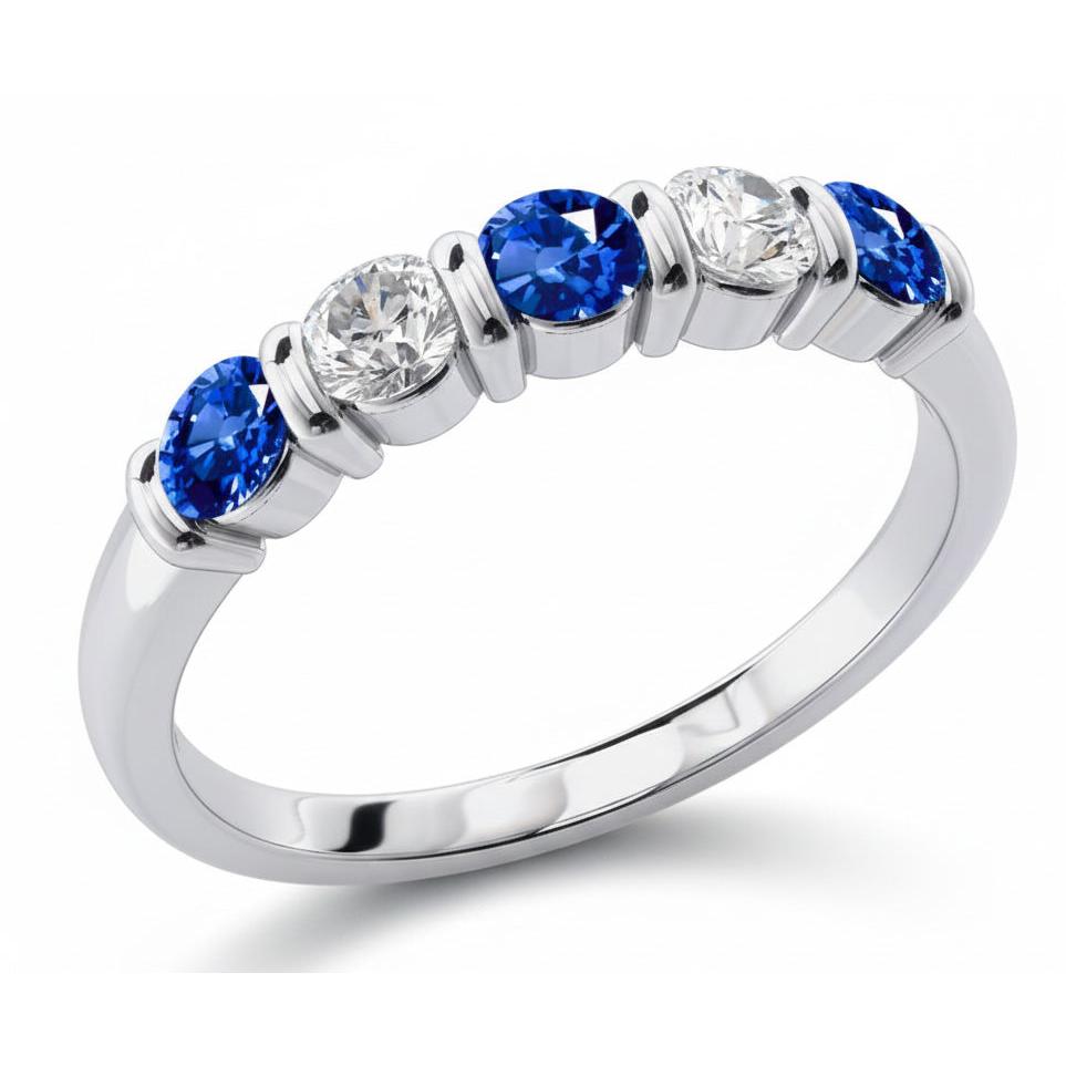 Natural Sapphire Ring 1.25ct - White Gold 14K