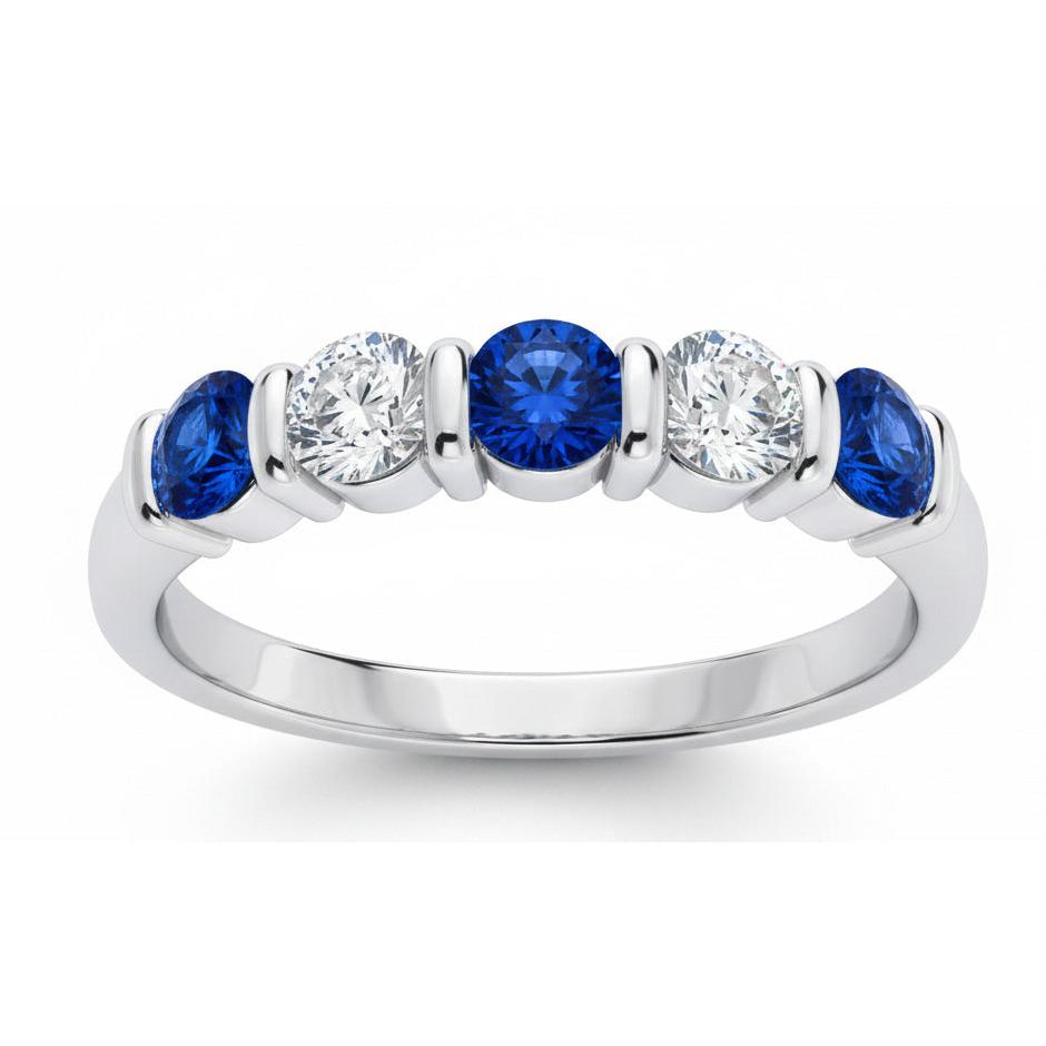 Natural Sapphire Ring 1.25ct - White Gold 14K
