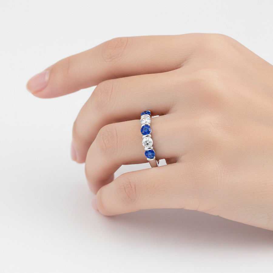 Natural Sapphire Ring 1.25ct - White Gold 14K