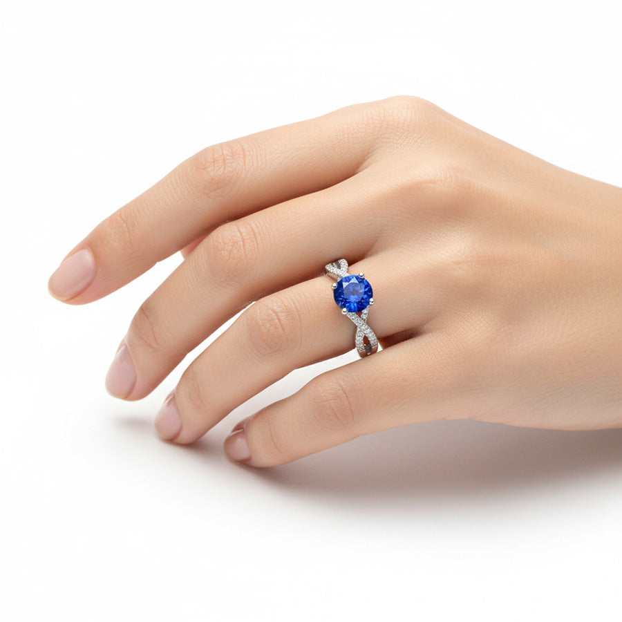 Natural Sapphire Ring 1.35ct - White Gold 14K