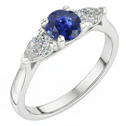 Natural Sapphire Ring 1.50ct - White Gold 14K