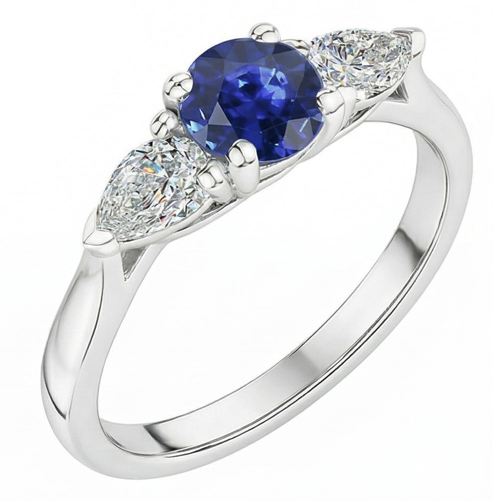 Natural Sapphire Ring 1.50ct - White Gold 14K