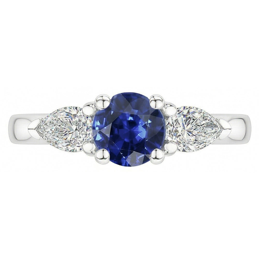 Natural Sapphire Ring 1.50ct - White Gold 14K