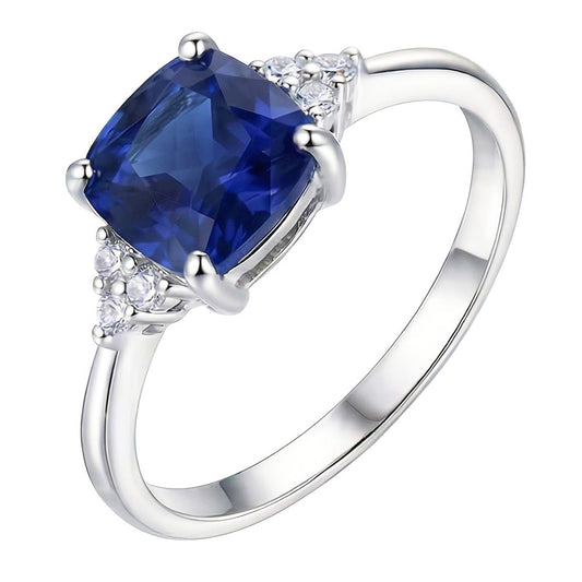 Natural Sapphire Ring 2.50ct - White Gold 14K