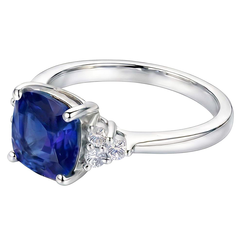 Natural Sapphire Ring 2.50ct - White Gold 14K