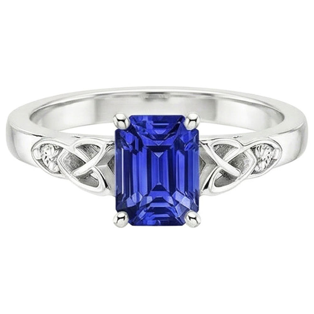 Natural Sapphire Ring 3.25ct - White Gold 14K