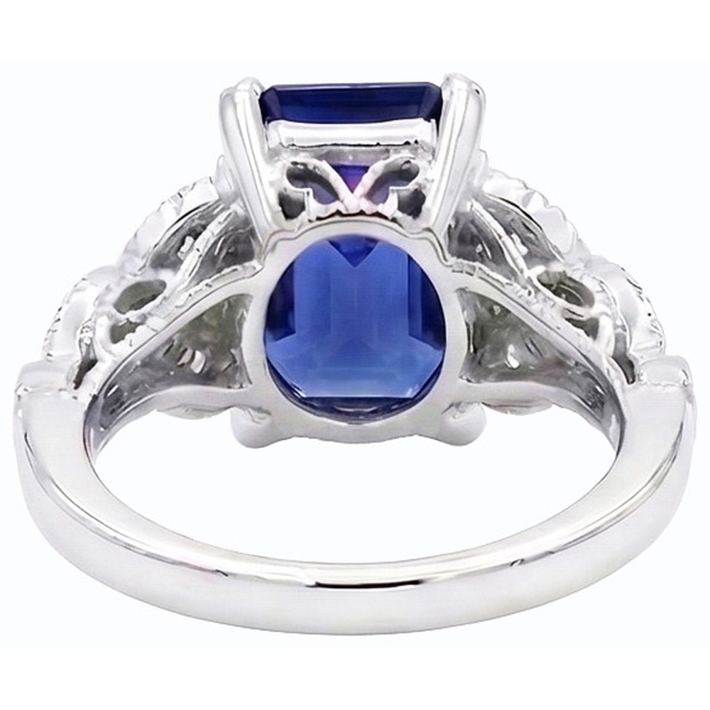 natural emerald sapphire 3.50ct ring top view