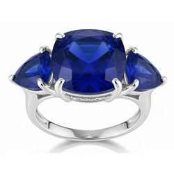 Natural Sapphire Ring 5ct - White Gold 14K