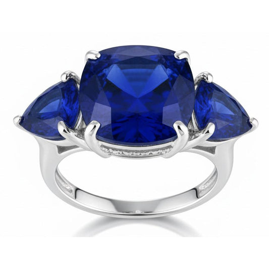 Natural Sapphire Ring 5ct - White Gold 14K