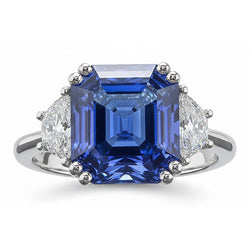 Natural Sapphire Ring 5ct - White Gold 14K