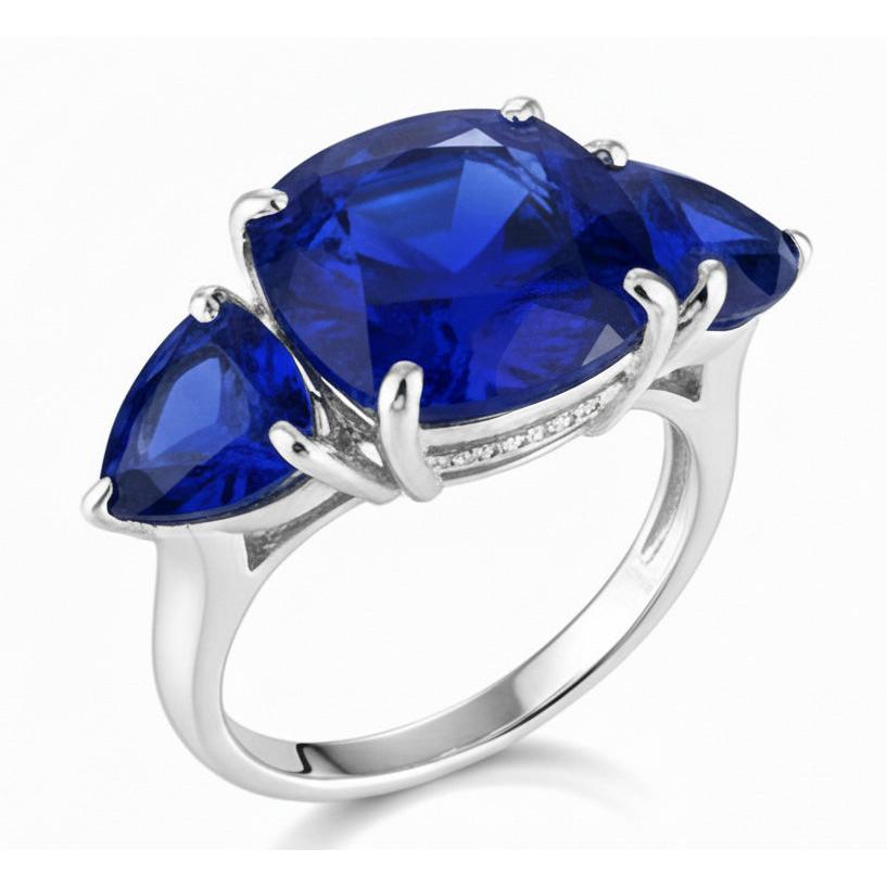 Natural Sapphire Ring 5ct - White Gold 14K