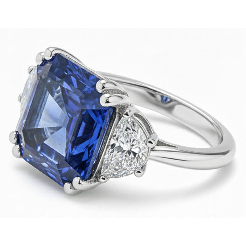 Natural Sapphire Ring 5ct - White Gold 14K