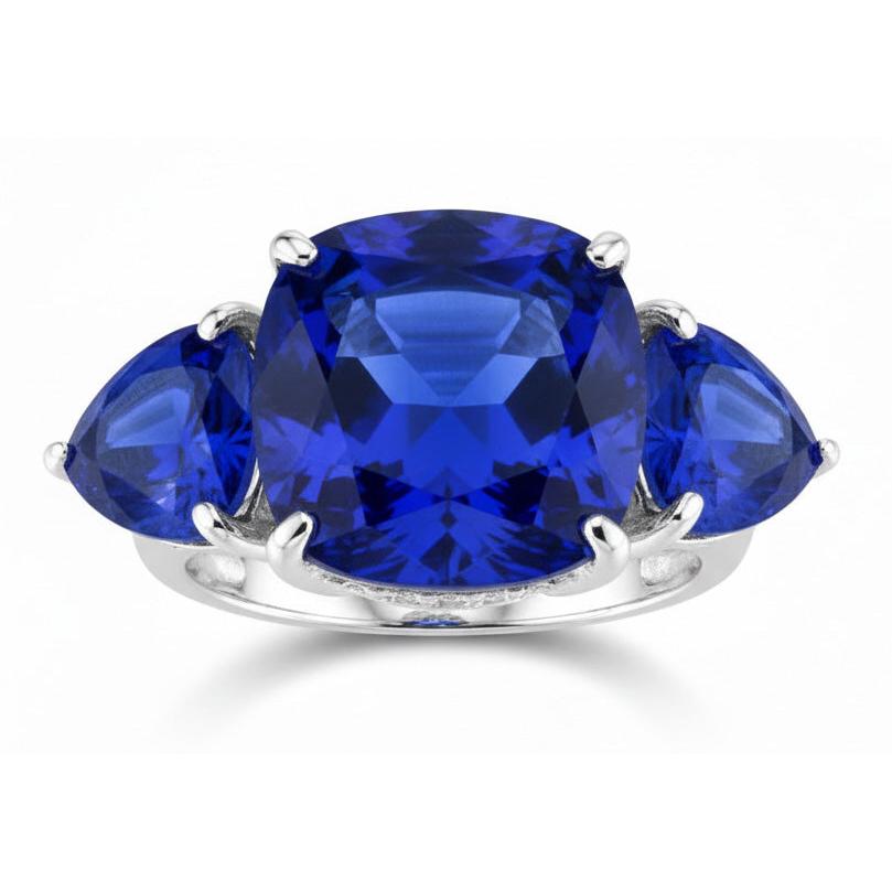 Natural Sapphire Ring 5ct - White Gold 14K