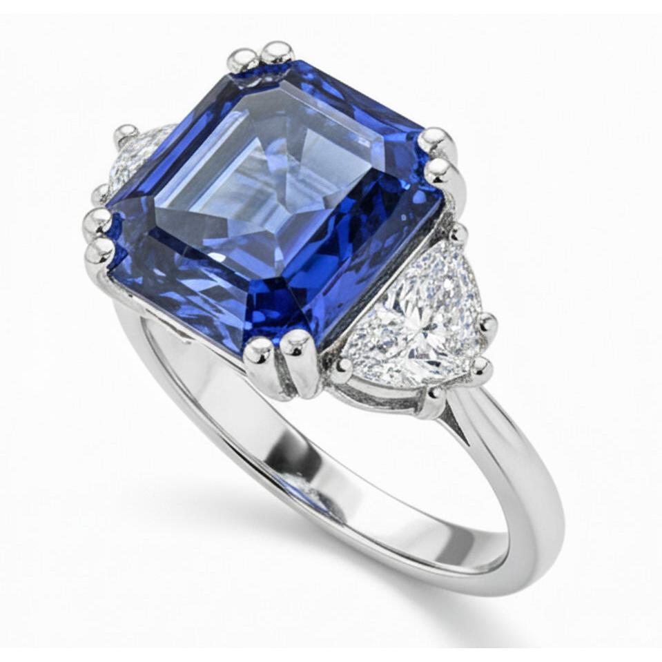 Natural Sapphire Ring 5ct - White Gold 14K