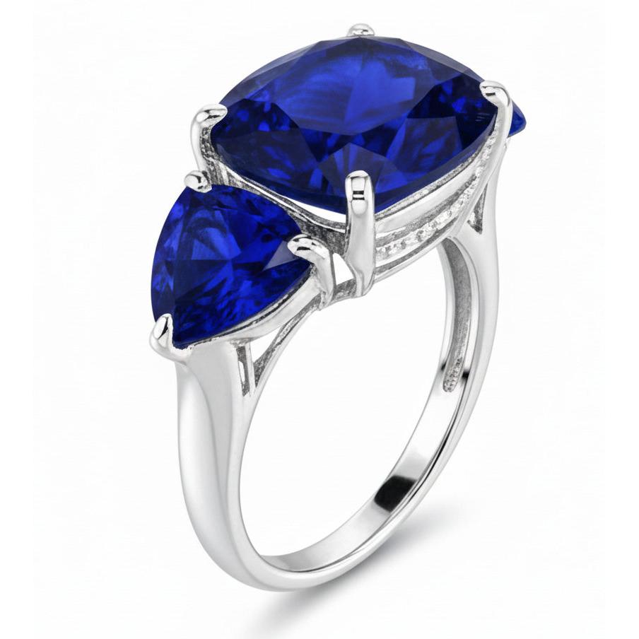 Natural Sapphire Ring 5ct - White Gold 14K