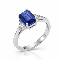 Natural Sapphire Ring 7ct - White Gold 14K