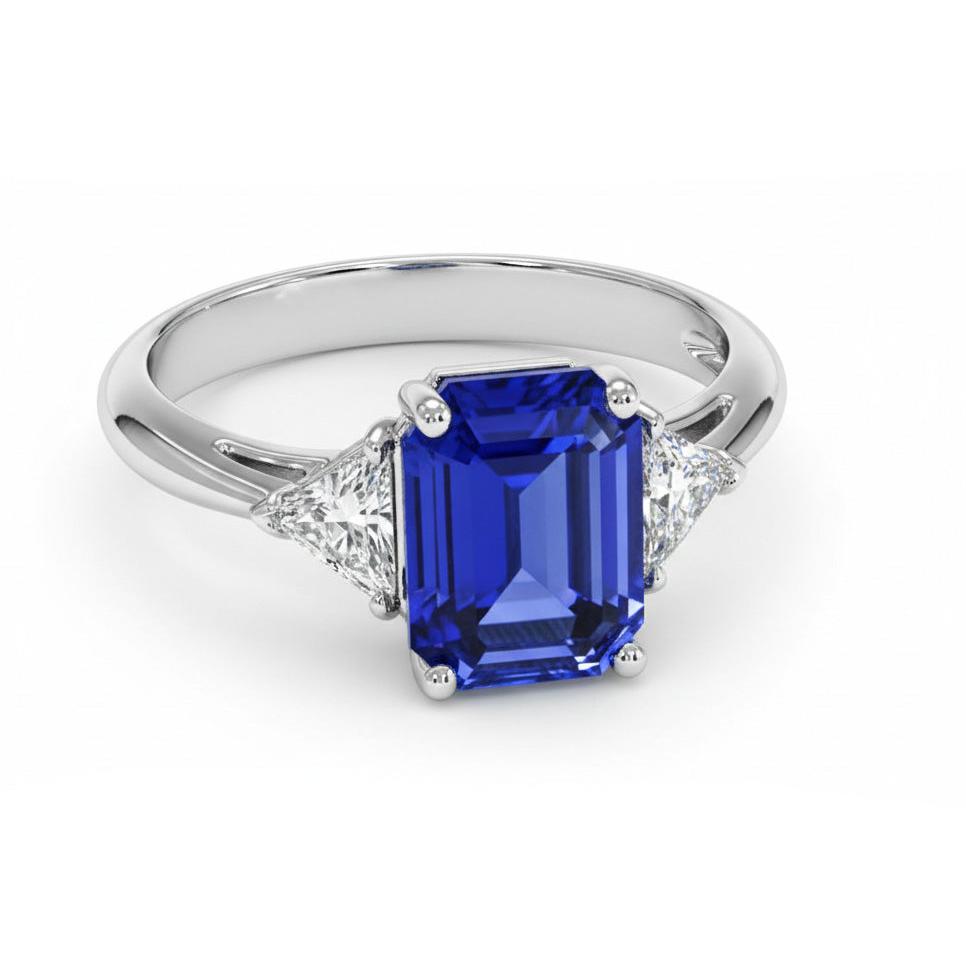Natural Sapphire Ring 7ct - White Gold 14K