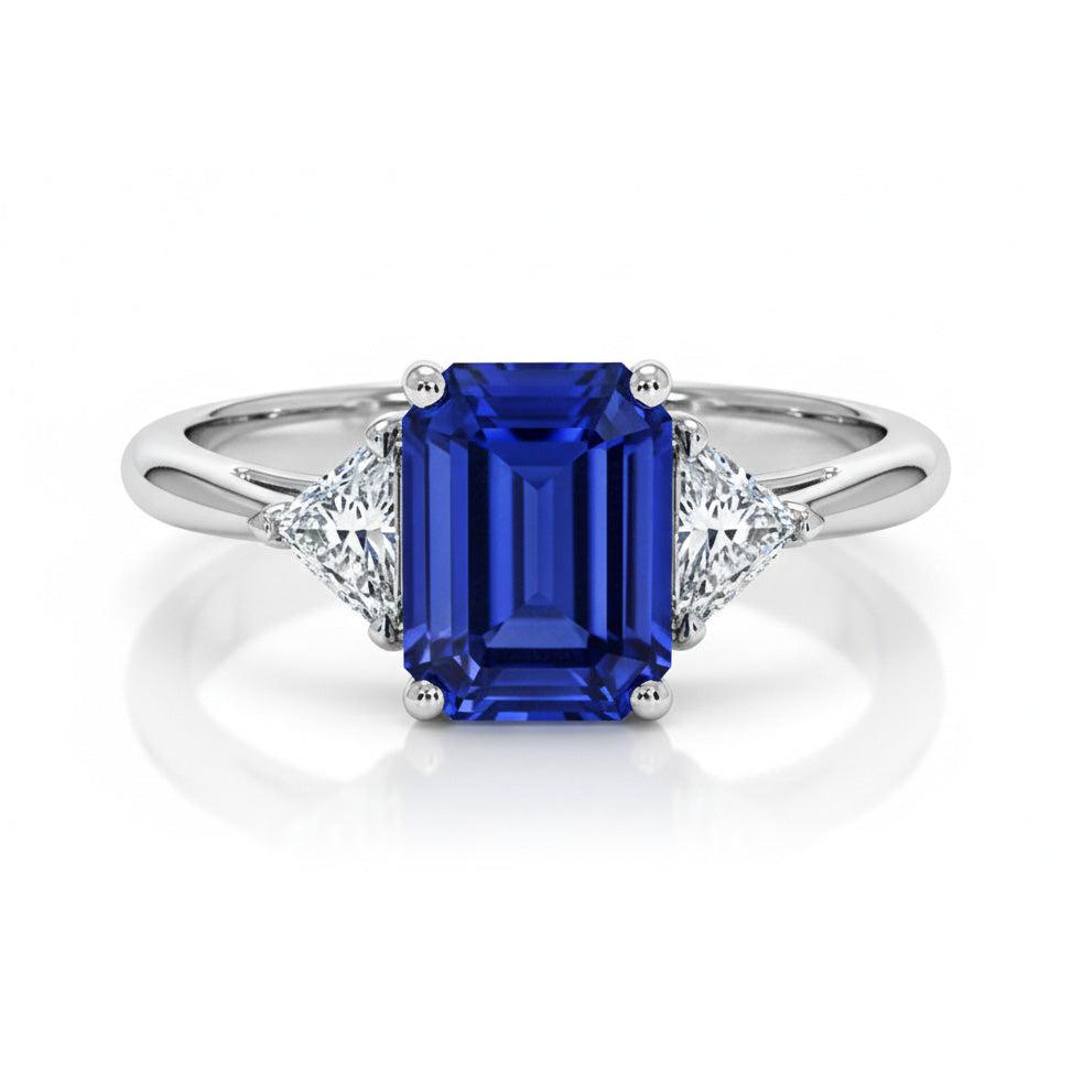 Natural Sapphire Ring 7ct - White Gold 14K