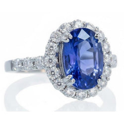 Natural Sapphire Ring 9.75ct - White Gold 14K