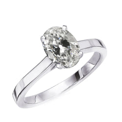 Natural Solitaire Anniversary Ring Oval Old Miner Diamond Prong Set 4 Carats