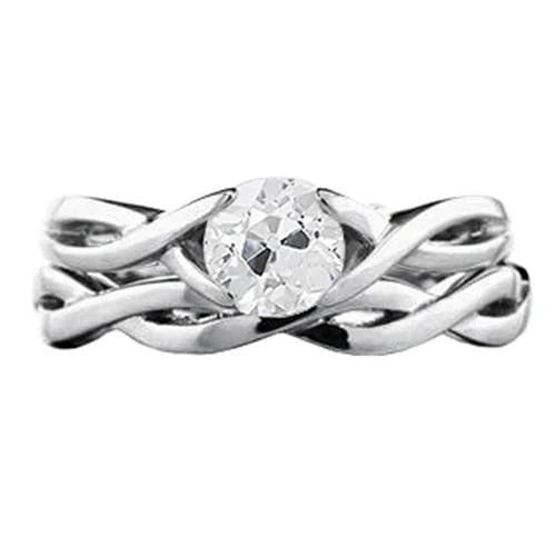 Natural Solitaire Engagement Ring Old Miner 1 Carat Infinity Style Shank