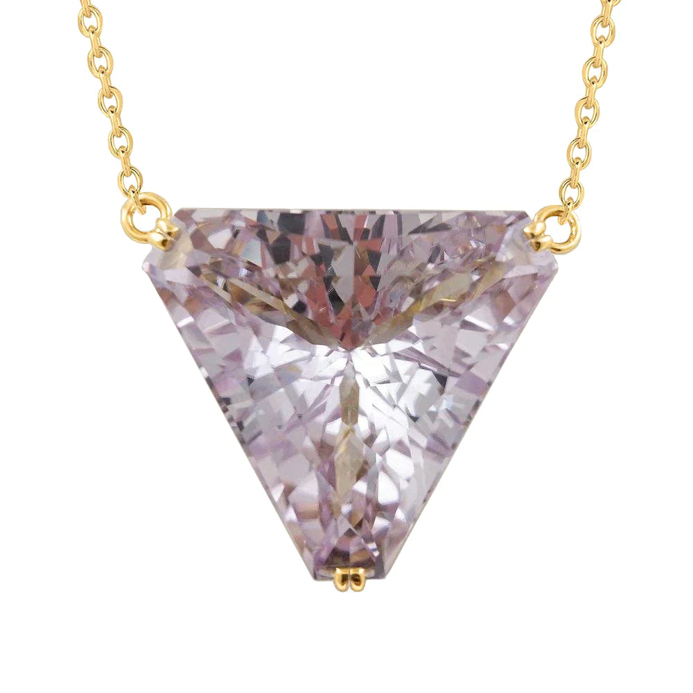 Natural Trilliant Kunzite Necklace