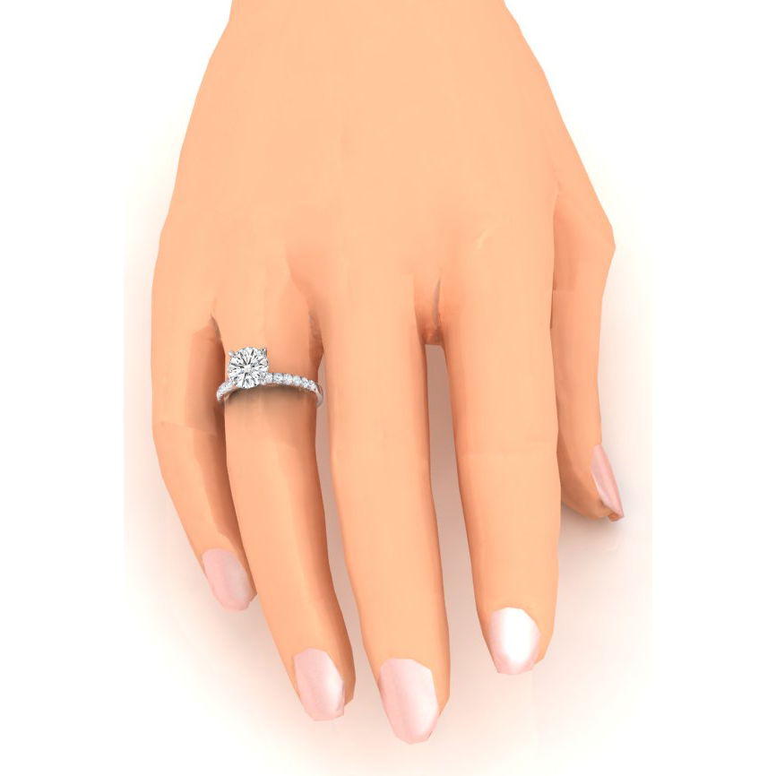 Natural Diamond Engagement Ring 2.50 Carats Round Diamonds White Gold 14K