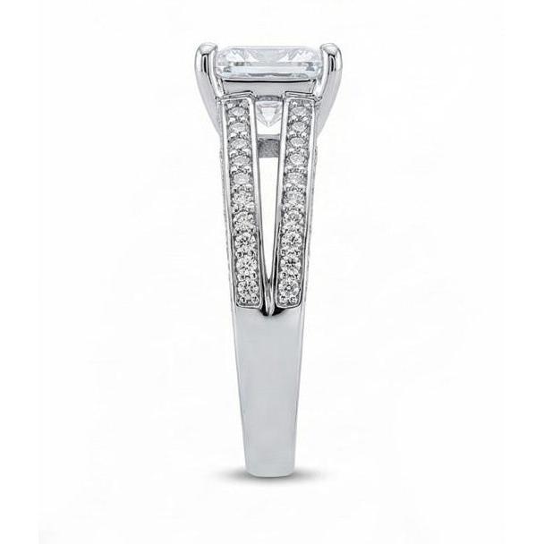 Natural Earth Mined Diamond Anniversary Fancy Ring 3.51 Carat Princess Gold White