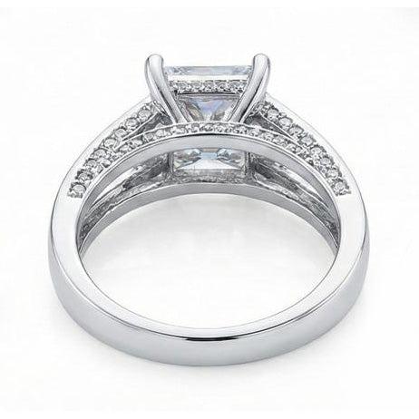 Natural Earth Mined Diamond Anniversary Fancy Ring 3.51 Carat Princess Gold White