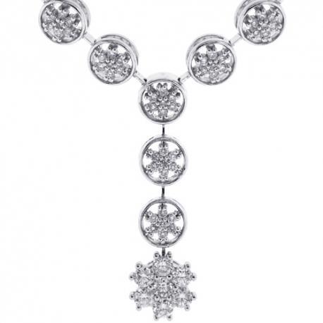 Necklace With Chain F Vvs1 3.00 Ct Round Cut Genuine Diamonds White Gold