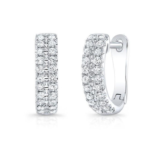 New Round Natural Diamond Hoop Earring Women Jewelry 4.40 Carat White Gold 14K