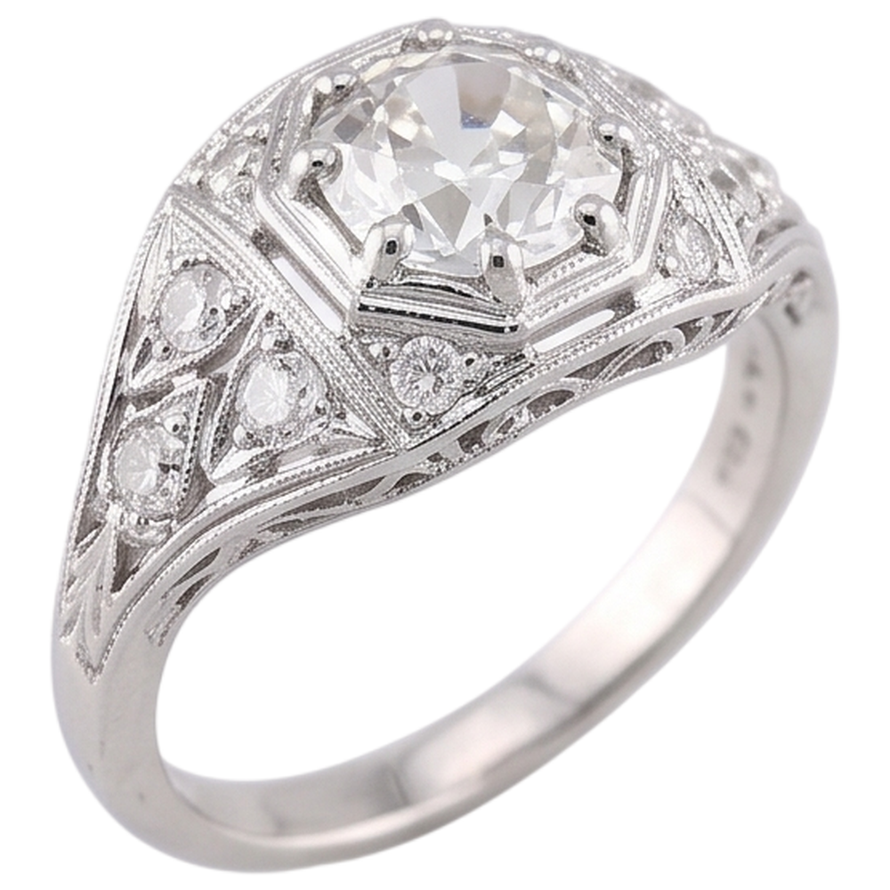 Old Miner Natural Earth Mined Diamond ( Not Lab Grown ) Ring 2 Carats White Gold 14K