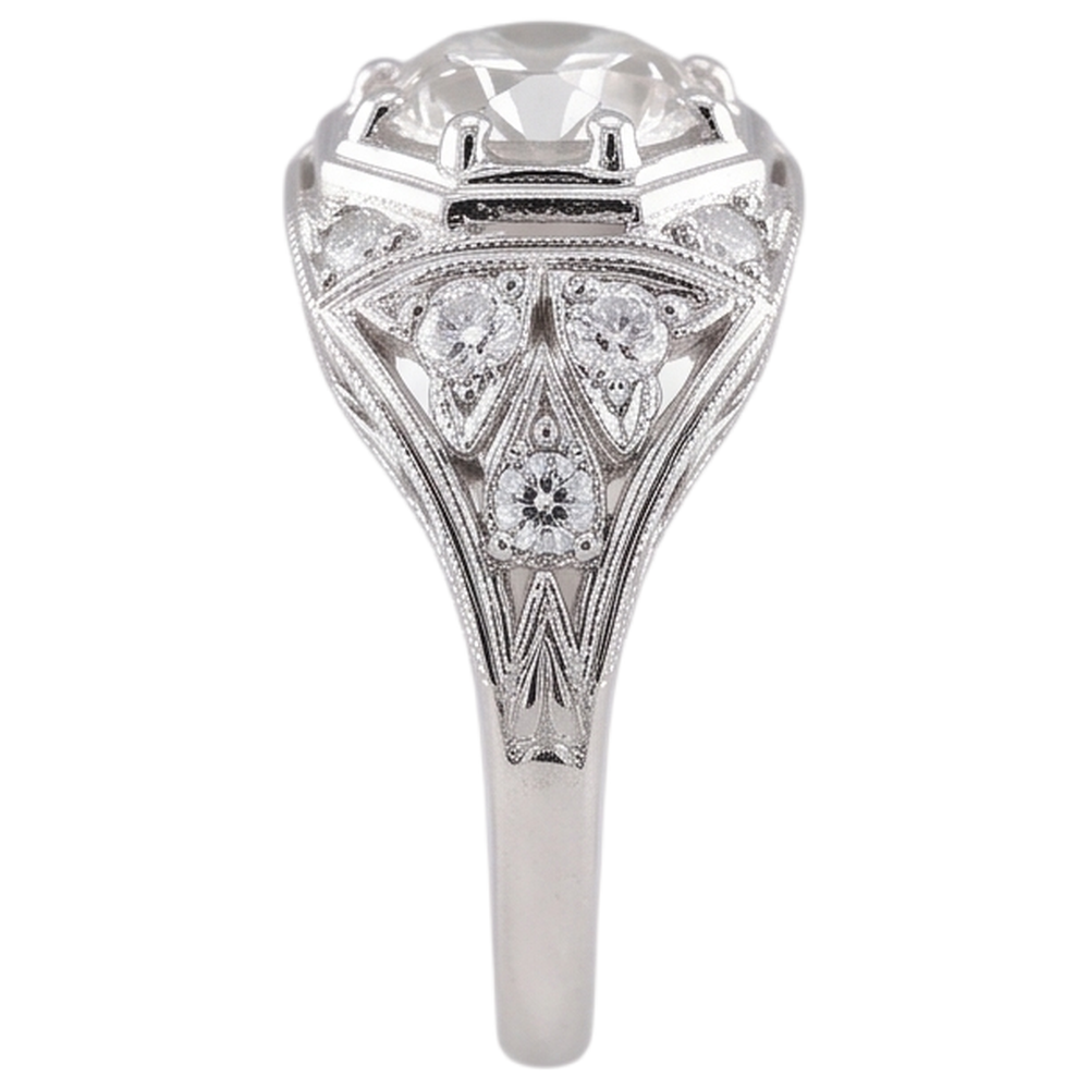 Old Miner Natural Earth Mined Diamond ( Not Lab Grown ) Ring 2 Carats White Gold 14K