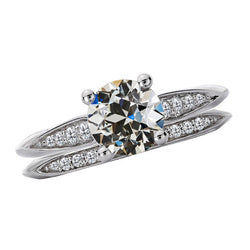 Earth-Mined Fine Diamond Bridal Ring – 14K White Gold 4 ct