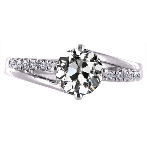 Genuine Diamond Solitaire with Side Stones – main view