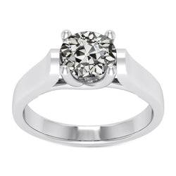 Sophisticated Diamond Single Stone Ring 2.50 ct – 14K White Gold