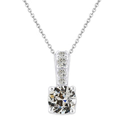 Pendant 14K White Gold – Fine Diamond Antique Cushion 2 ct