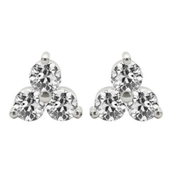 Luxury Brilliant Diamond Stud Earrings – 6 ct 14K White Gold