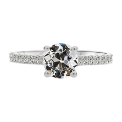 Solitaire with Side Stones 14K White Gold – Fine Diamond Antique