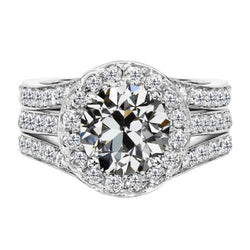 Handcrafted Diamond Halo Engagement Ring 2 ct from HarryChadEnt
