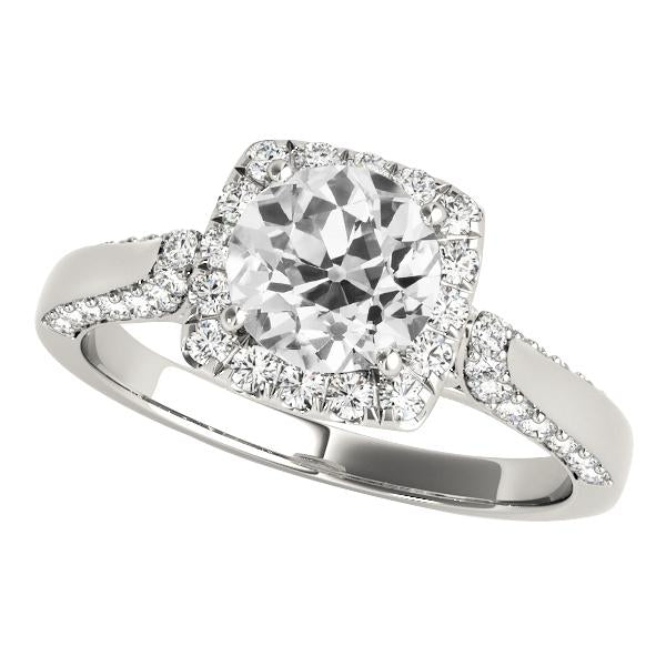 Old Cut Round Halo Natural Diamond Ring White Gold Jewelry 4.50 Carats