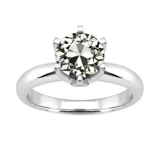 Authentic Diamond Single Stone Ring 2.50 ct 14K White Gold – main view